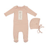 Mon Tresor Pink Whip Flower Patch Footie and Hat