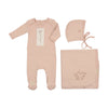 Mon Tresor Pink Whip Flower Patch Layette Set
