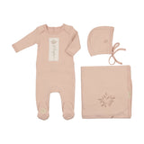 Mon Tresor Pink Whip Flower Patch Layette Set