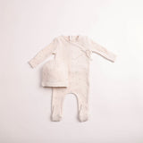 Bee & Dee Ivory Boys Flutter&Fly Velour Footie/Beanie