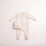 Bee & Dee Ivory Girls Flutter&Fly Velour Footie/Beanie