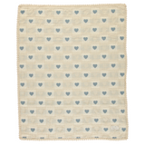 Bebe Organic Blue Patchwork Heart Blanket