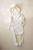 Ferne Ecru/Blue Patch Footie and Bonnet