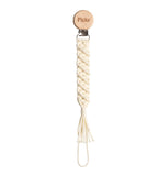 Picky Off White Macrame Braided Pacifier Clip