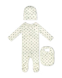 Little Parni Light Blue Floral Footie/Beanie/Bib