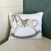 Petit Laure Blue Rocking Horse Pillow