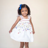 Lali Kids Sienna Cream Silk Embroidered Dress