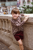 Coco Blanc Burgundy Gingham Plaid Shirt