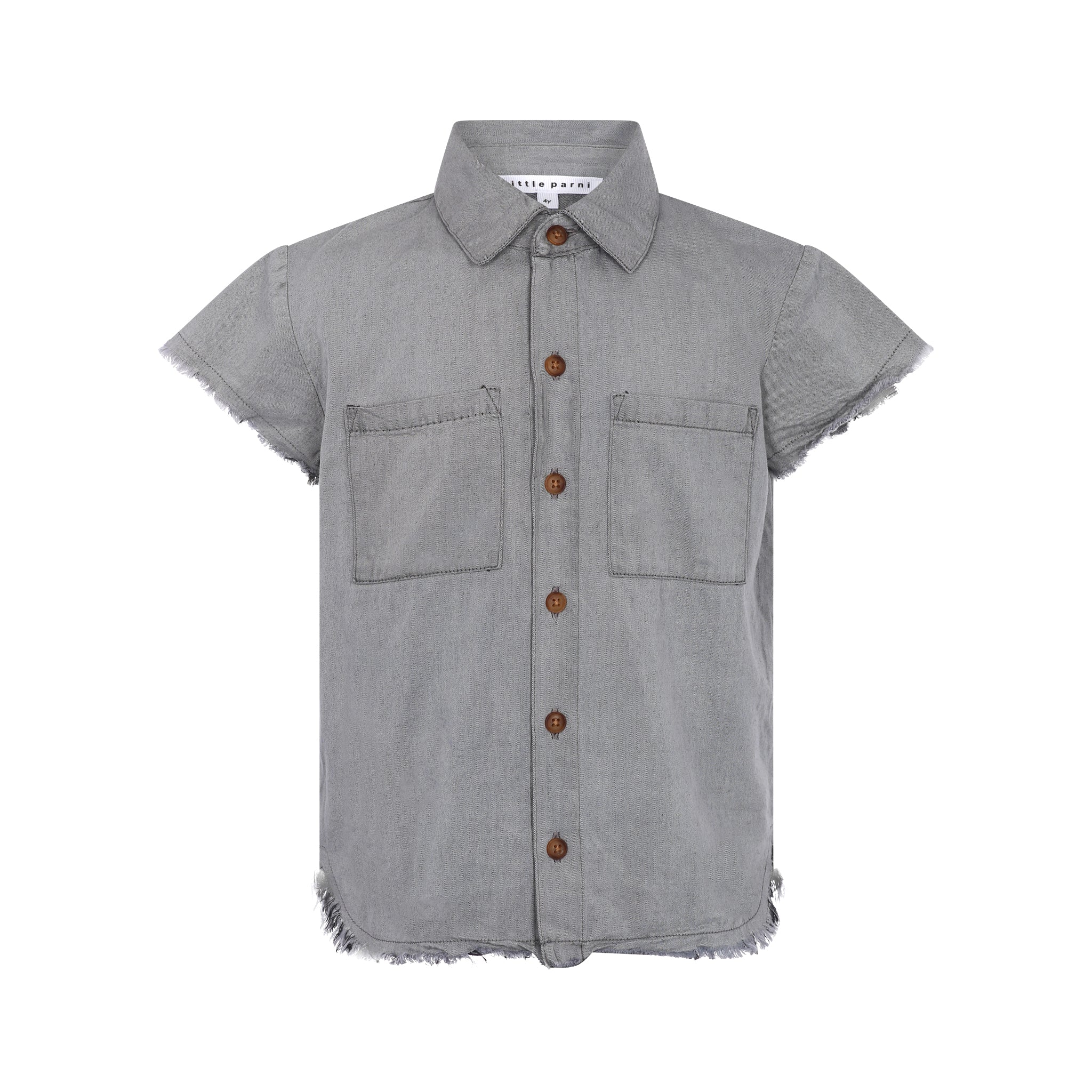 Little Parni K232 Denim Boys Shirt - Black Denim Wash Little Parni K232 Denim Boys Shirt - Black Denim Wash