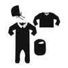 Little Parni Black Collar Stretchie and Cardigan Set