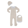Little Parni Pink Footie, Beanie and Bib Set