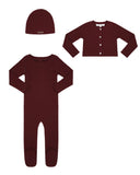 Little Parni Burgundy Rhinestone Set with Hat