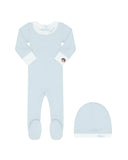 Little Parni Light Blue Footie and Hat