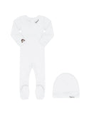 Little Parni Ivory Girls Footie and Hat