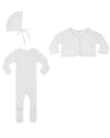 Little Parni Ivory Footie/Cardigan/Bonnet