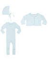 Little Parni Light Blue Footie/Cardigan/Bonnet