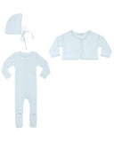 Little Parni Light Blue Footie/Cardigan/Bonnet