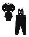Little Parni Black Velour Overall Set