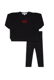 Little Parni Black Sweatshirt/Legging