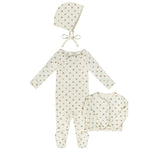 Little Parni Pink Floral Cardigan Set and Bonnet
