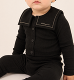 Little Parni Black Embroider Collar Set