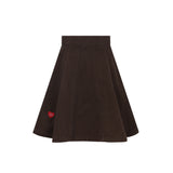 Little Parni Brown Denim Heart Skirt