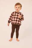 Little Parni Brown Argyle Sweat Set