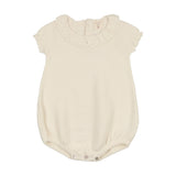 Lilette Cream Knit Ruffle Romper