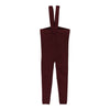 Analogie Deep Red Knit Long Suspender Leggings