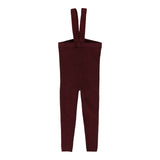 Analogie Deep Red Knit Long Suspender Leggings
