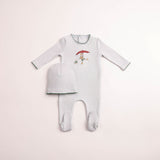 Bee & Dee Crisp Blue Kids in Sketch Footie/Beanie