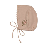 Peluche Rose Intarsia Knit Bonnet