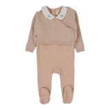 Lilette Soft Pink Knit Wrap Sleeveless Footie Set