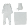 Lilette Sky Blue Pinpoint Wrap Layette Set