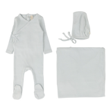 Lilette Sky Blue Pinpoint Wrap Layette Set