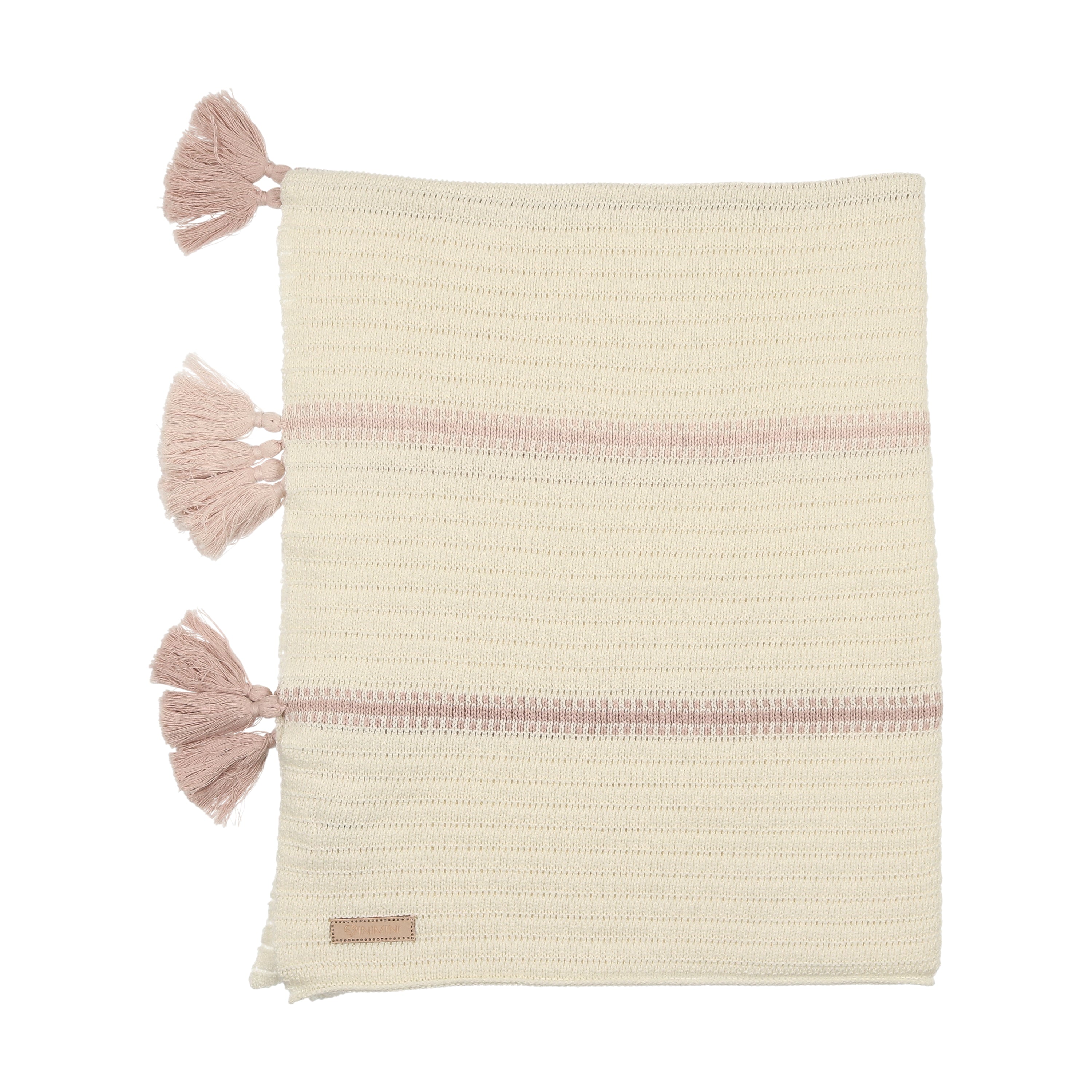 Inimini Tassel Blanket - Ivory/Pink