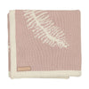 Inimini Ivory/Pink Leaves Print Flat Knit Blanket