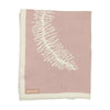 Inimini Ivory/Pink Leaves Print Flat Knit Blanket