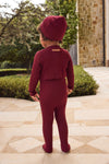 Little Parni Burgundy Rhinestone Set with Hat