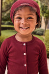 Little Parni Burgundy Rhinestone Set with Hat