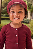 Little Parni Burgundy Rhinestone Set with Hat