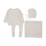 Lilette White Crochet Bris Set with Blanket