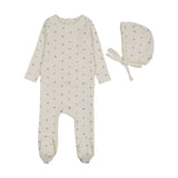 Lilette Cream/Blue Bitsy Floral Footie/Bonnet