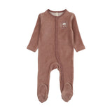 Lilette Mauve Velour Snap Down Footie