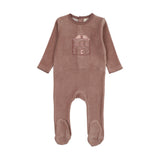 Lilette Mauve Stitch Graphic Velour Footie