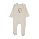 Lilette Cream Pink Stitch Grapic Velour Footie
