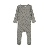 Lilette Light Blue Garden Cluster Print Footie