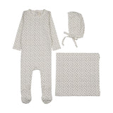 Lilette Cream/Blue Cherry Blossom Layette Set