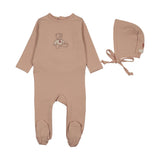 Lilette Dusty Pink Sweet Bear Footie/Bonnet