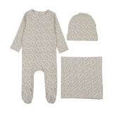 Lilette Cream/Blue Dahlia Vines Layette Set